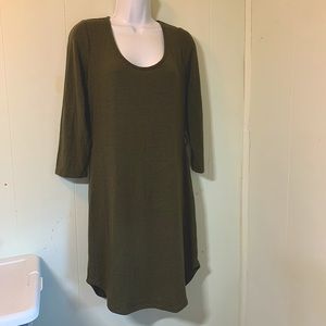 Polly & Esther Olive Green Women's XL Scoop Sweater Dress + Measurement below!